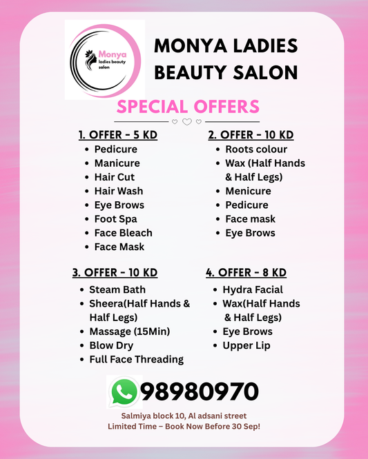 💅 Top Ladies Salon Offers in Kuwait – Starting from Just 5 KD! 🌸